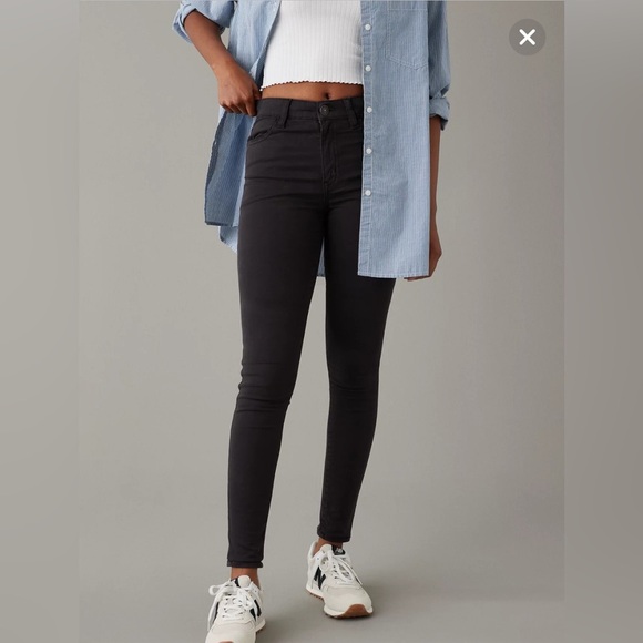 American Eagle High Waisted Black Jeggings Super Stretch | Size 10 - Picture 1 of 6